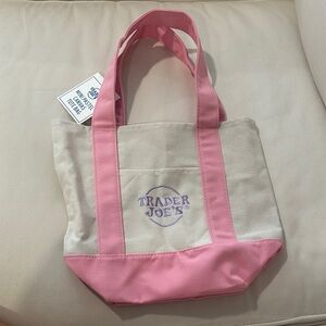 Trader Joe’s Pink and Cream Tote Bag
